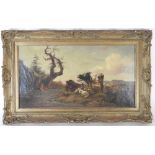 English school, late 19th century A pair of landscapes with resting cattle,