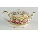 A small Stevenson Hancock of Derby teapot and cover, mid-late 19th century,