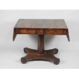 An early Victorian rosewood pedestal sofa table,