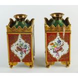 A pair of French pot pourri vases and covers, late 19th/early 20th century,