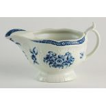 A Worcester strap fluted sauce boat, circa 1770,