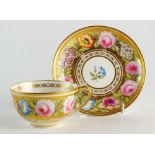 A Nantgarw teacup and saucer, circa 1818-20, of Marquess of Anglesey type,