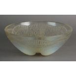 A Rene Lalique 'Coquilles' pattern bowl, circa 1925, stencil R. Lalique mark and no.