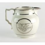 An early 19th century silver lustre jug, commemorating 'Sir Francis Burdett, Bart M.