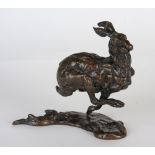 Lucy Kinsella, contemporary British, bronze sculpture, 'Bunch hare' limited edition 18/50, signed,