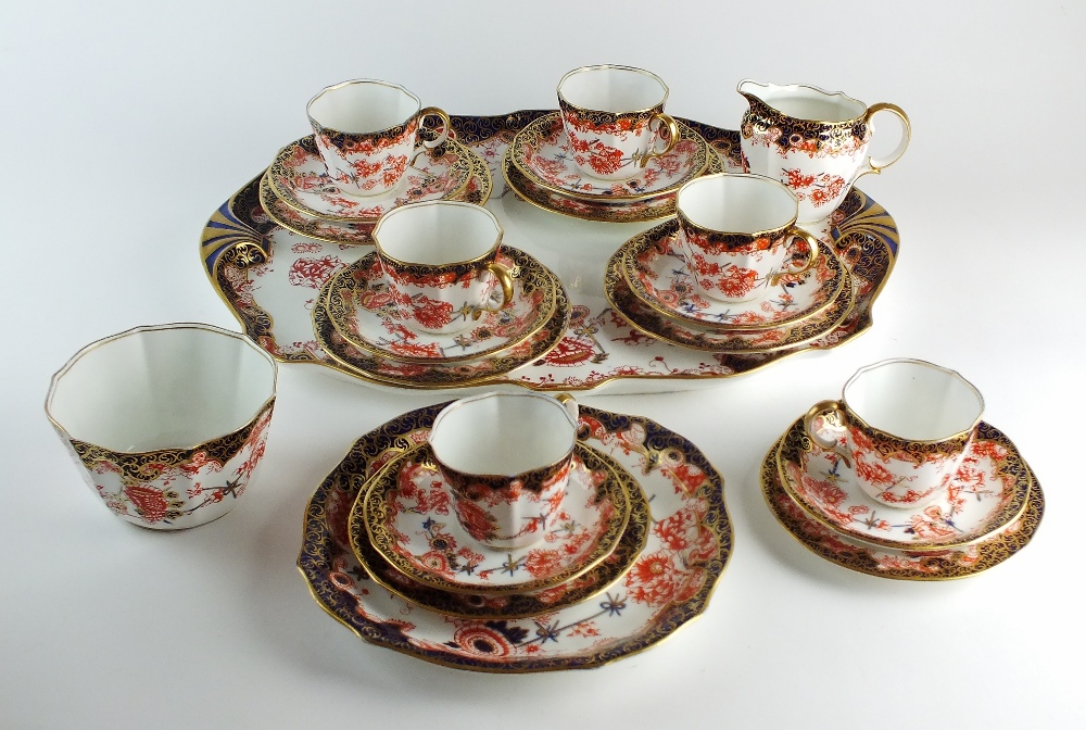 A Royal Crown Derby tea service, pattern 2649, early 20th century, comprising six cups,