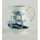 A Worcester blue and white jug painted in the 'Cannonball' pattern, circa 1775-80,