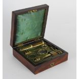 A mid 19th century mahogany cased field microscope,