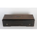 A mid 19th century rosewood and marquetry Swiss music box,