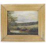 Gabriel Guerrin (1869-1916) Rural river landscape, signed lower left, oil on panel,