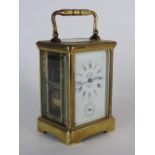 A late 19th century carriage alarm clock, the 2.