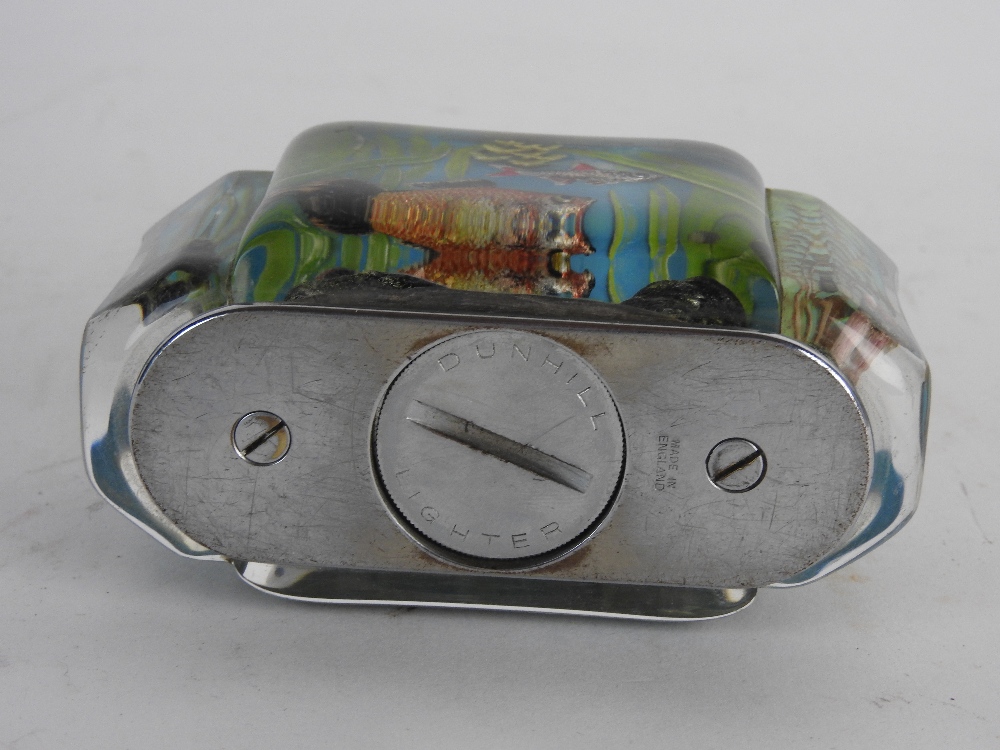 A Dunhill & 'Aquarium' table lighter, circa 1955 designed with fish plants and rocks, - Image 5 of 6