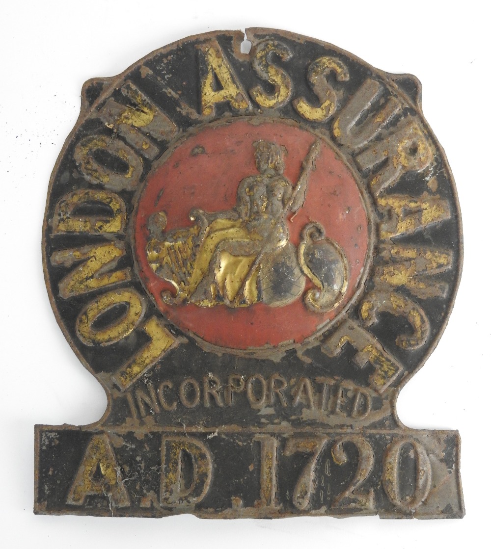 A group of six pressed metal insurance company fire marks,