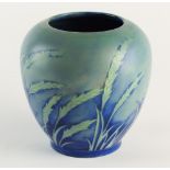 A Moorcroft salt-glazed vase in the Waving Corn pattern,