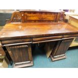 A Victorian mahogany pedestal sideboard,