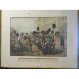 A print depicting the Scots Fusilier Guards at Buckingham Palace.