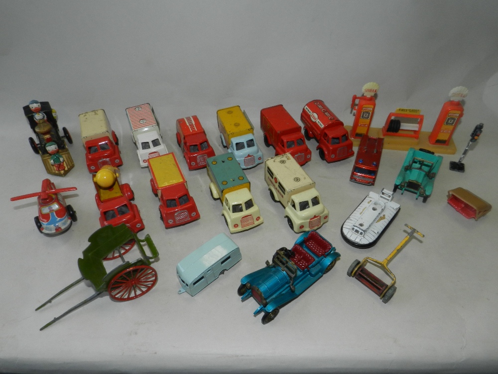 10 Pocketoy models by Wells-Brimtoy circa 1950's, with tanker, box and open loads,