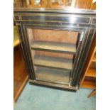 A 19th century brass inlaid and ebonised glazed pier cabinet.