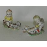 Two Wade figures by Mabel Lucie Attwell, 'Sam with Dog' and 'Sarah',