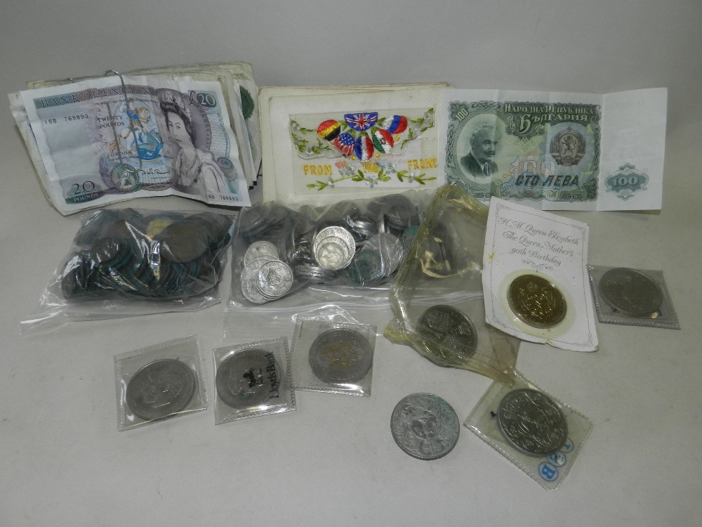 A collection of various wristwatches, a 9ct gold wedding band, a collection of coins and banknotes, - Image 2 of 2