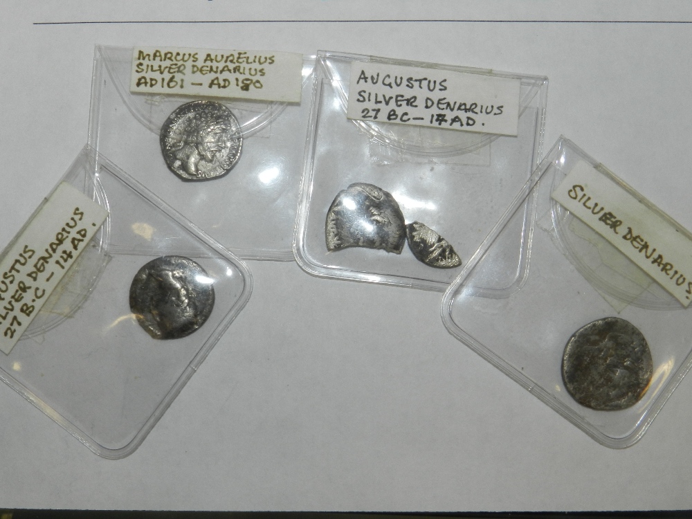 Four Roman silver Denarii, Augustus (2),