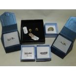 A 9ct gold pendant, a pair of 9ct gold earrings and five 9ct gold earrings,