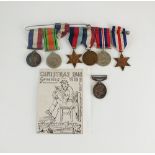 Seven assorted World War I and World War II medals,