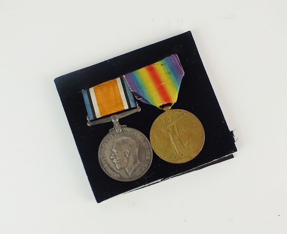 A pair of World War I medals; War medal and Victory medal, awarded to 'DM2-224747 Pte A.S.