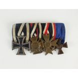 A German group of four World War I and World War II medals, comprising; 1914 Iron cross,