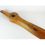Part of a Sensenich Bros, Lititz, PA wooden propeller, with riveted brass tip,