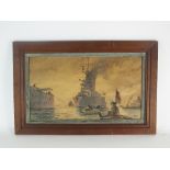 An early 20th century military watercolour, possibly of the HMS Lion under Admiral Beatty,