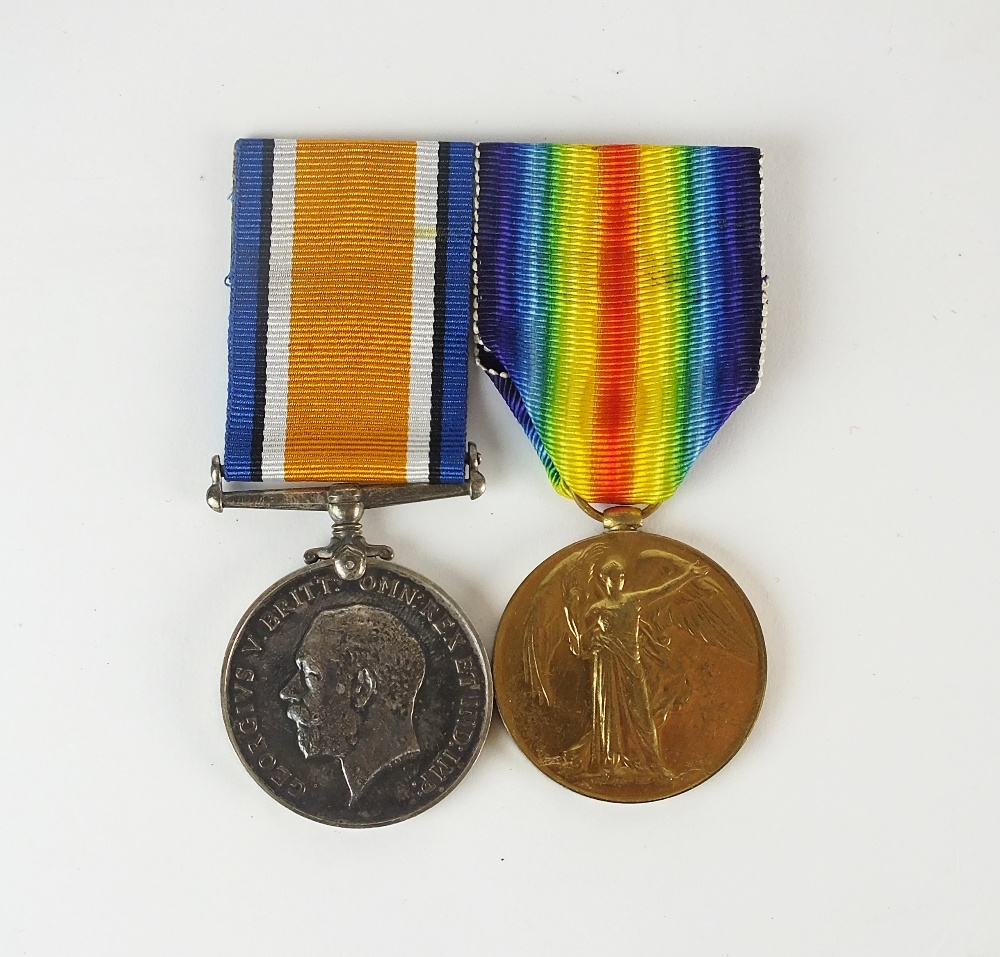A pair of World War I medals, British War medal and Victory medal, awarded to '16219 Sgt P.J.