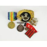 A pair of World War I medals; War medal 1914-18 and Victory medal, awarded to '73573 Sjt E.O.