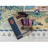 Three World War II medals; 1939-1945 Star, France and Germany Star and the War medal,