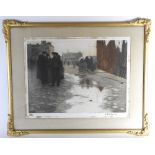 French School, late 19th/early 20th century Breton harbour scene, indistinctly signed lower right,