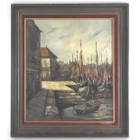 Manner of Willem Paerels (1878-1962) Zeebrugge oil on canvas 70 x 60cm