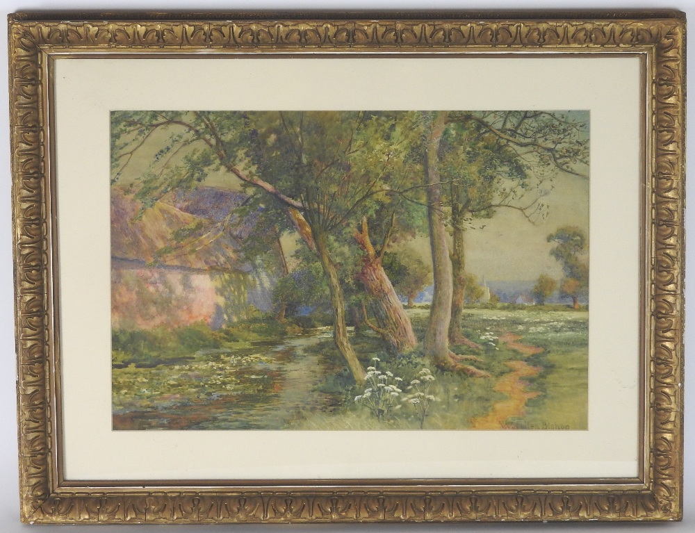 W Follen Bishop (1856-1936) Sunshine and Shadow signed lower right watercolour 35 x 51.