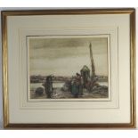 Dudley Hardy (1865-1922) Fisherwomen by a harbour wall, signed lower right, watercolour,