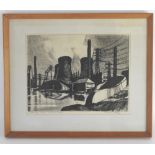 James Priddey Cooling Towers, Salford Bridge, signed and inscribed with pencil,