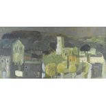 M Dawes (20th century) View of a rural village signed lower left, oil on board,