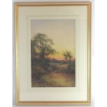 Harry Sylvester Stannard (1870-1951) Dusk over a rural landscape, signed lower left, watercolour,