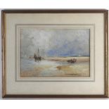 Thomas Bush Hardy (1842-1897) Beach scene at low tide signed lower right,