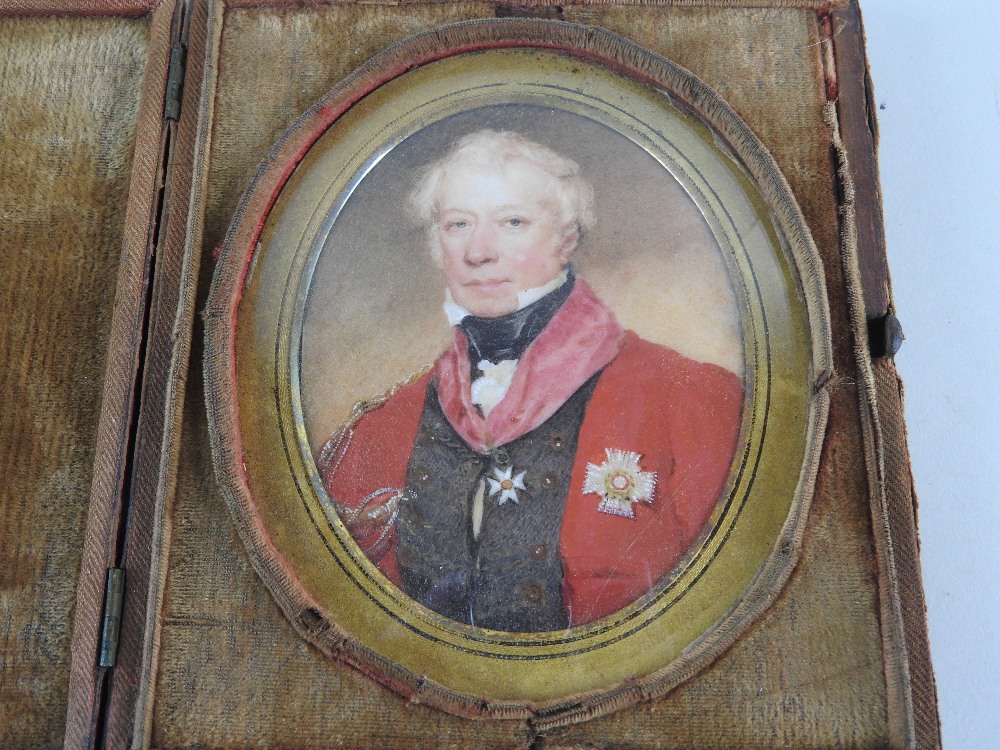 English School, circa 1810 Portrait miniature of a British army officer,