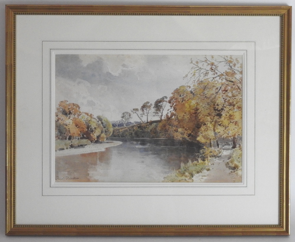 Frederick Tucker (1860-1935) A River Bend, signed lower left, watercolour 29. - Image 2 of 2