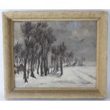 Willy van Huyse (1911-1993) Winter snowbound landscape signed lower right oil on canvas 40 x