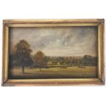 English School, late 19th century A pair of views of the Thames valley, oils on artist's board,