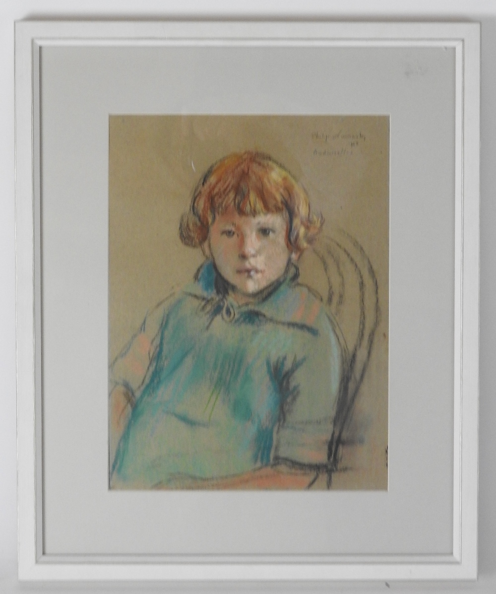 Philip Naviasky (1894-1983) Portrait of a girl with ginger hair signed,