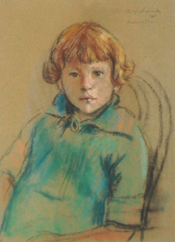 Philip Naviasky (1894-1983) Portrait of a girl with ginger hair signed, - Image 2 of 3