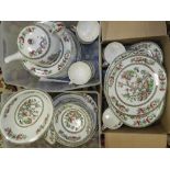 Three boxes of Johnson Bros 'Indian Tree' pattern tea and dinner wares