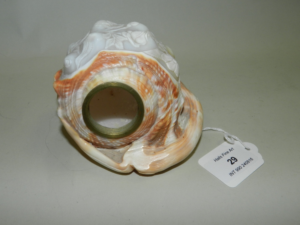 A carved cameo shell light shade - Image 2 of 2